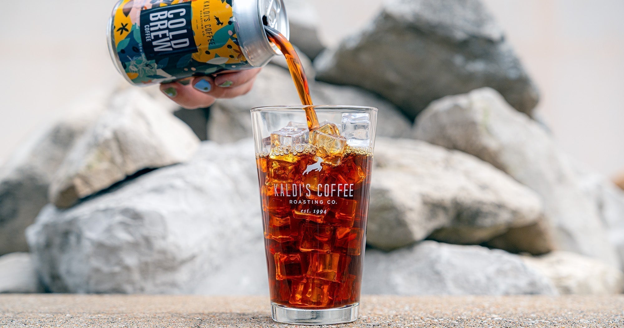 A glass of Iced Kaldi's Coffee Cold Brew