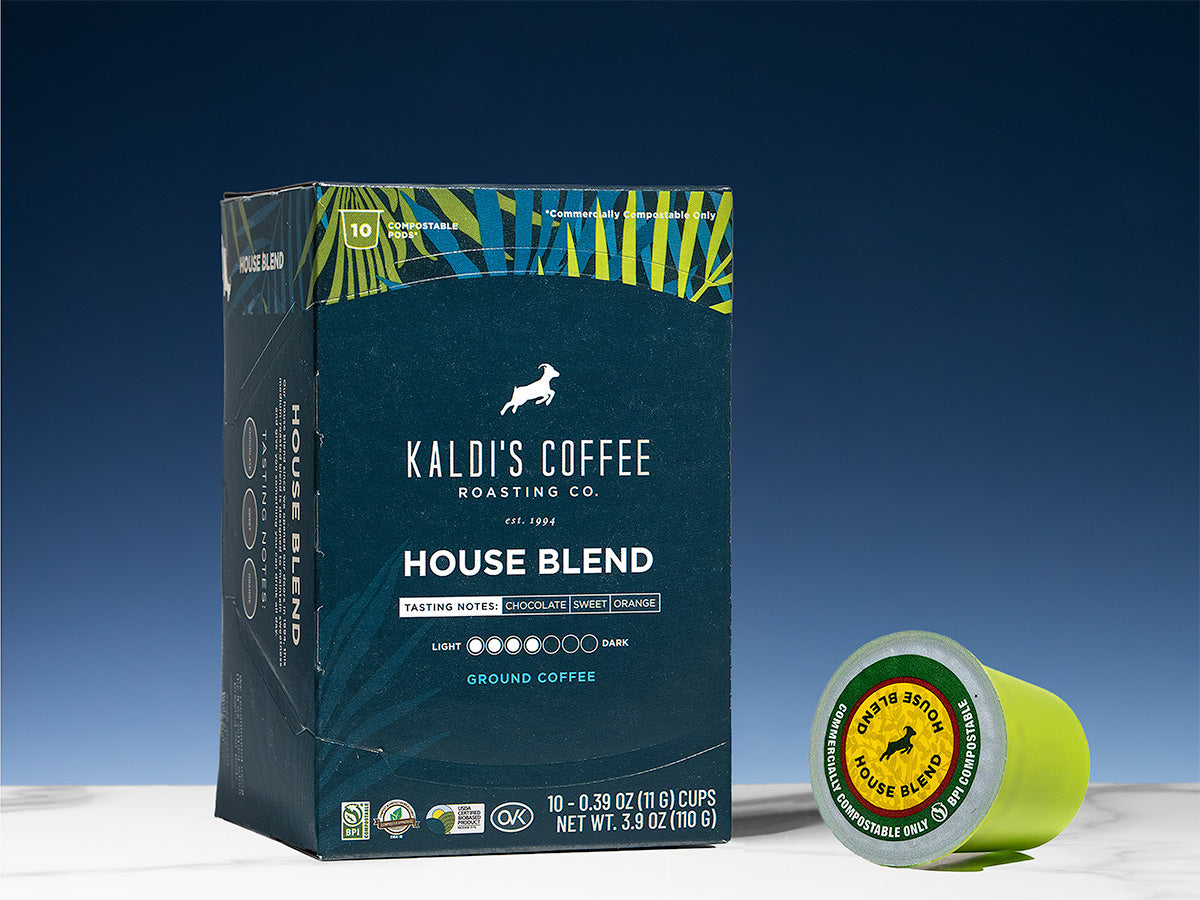 House Blend Coffee Pods, 10/pack Kaldi's Coffee Compostable Pods