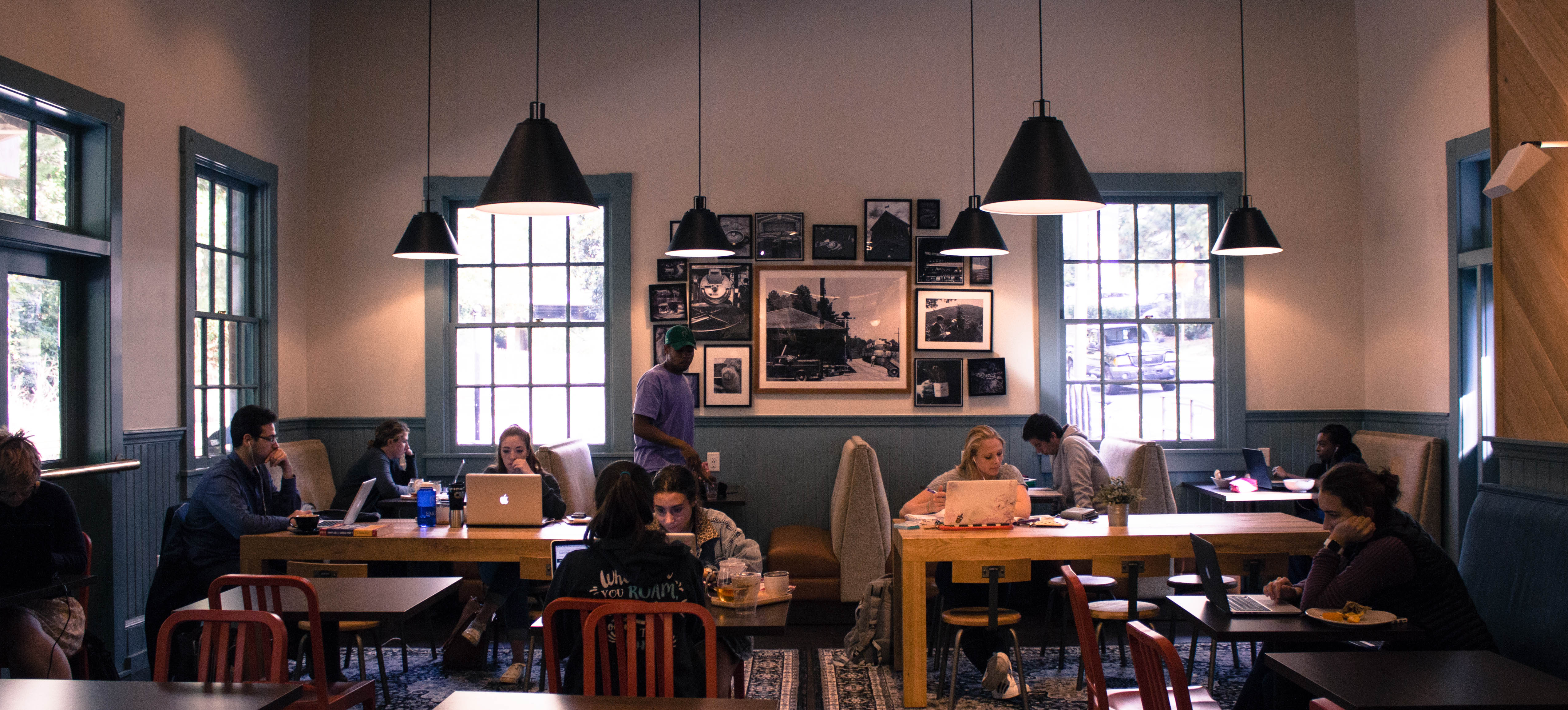 Inside of the Depot Kaldi's Coffee Cafe in Atlanta, GA