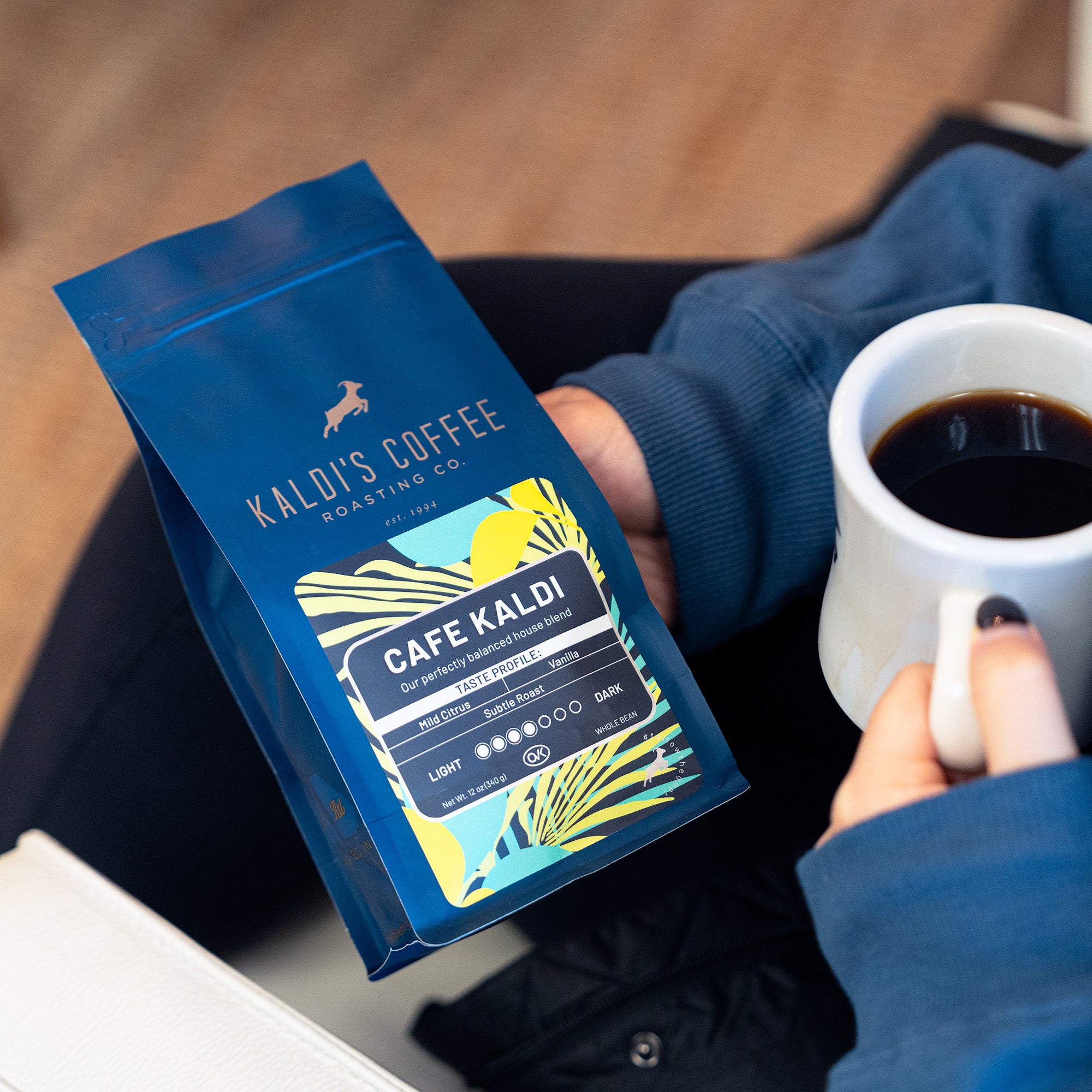 front image of 12 ounce bag of Cafe Kaldi
