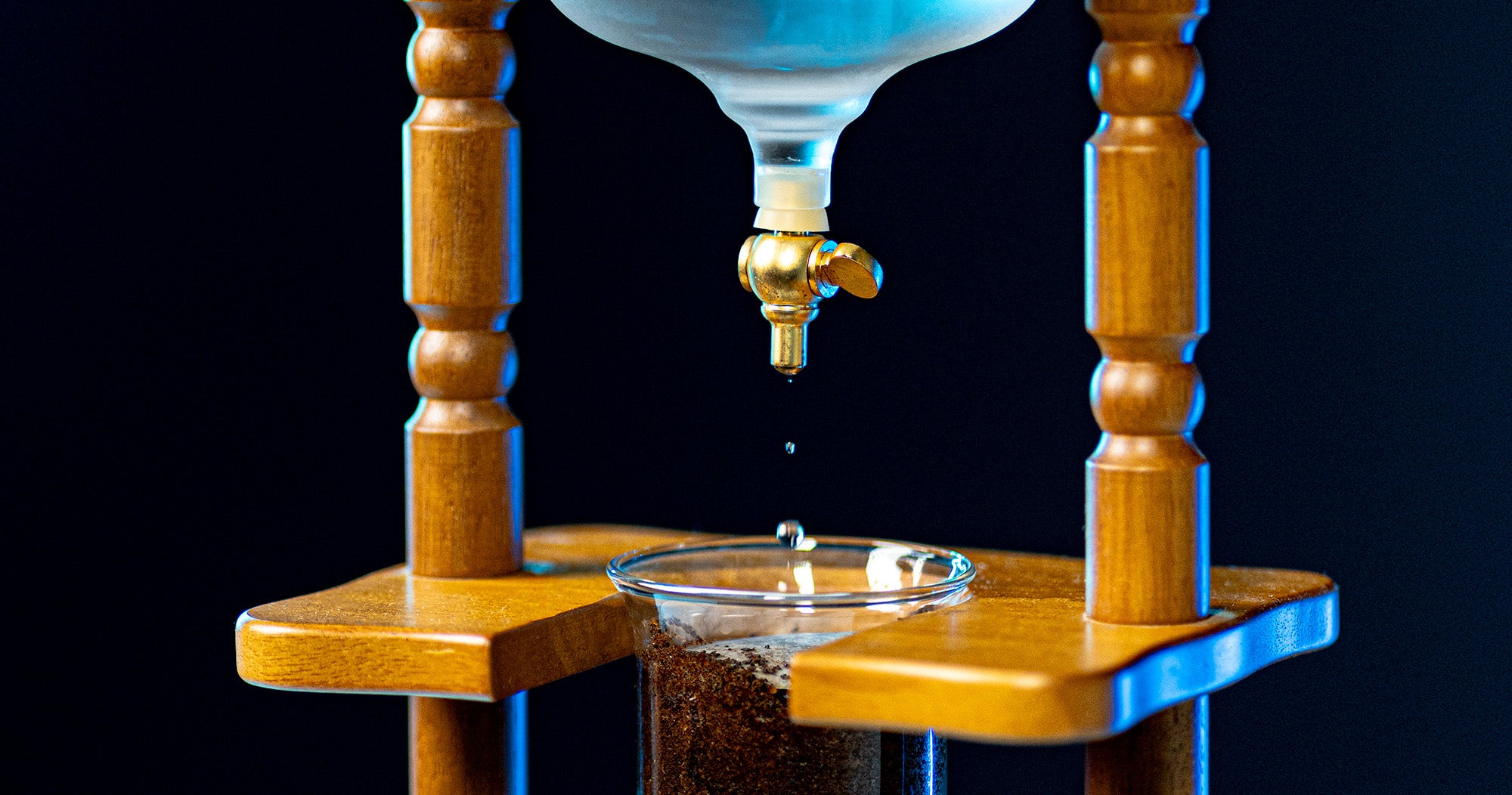 A Japanese Yama Cold Drip Tower Brews Coffee