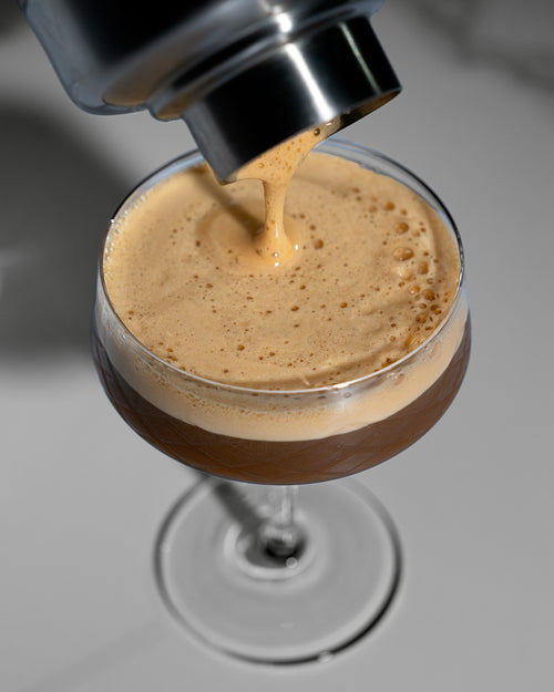 Pouring in an espresso martini