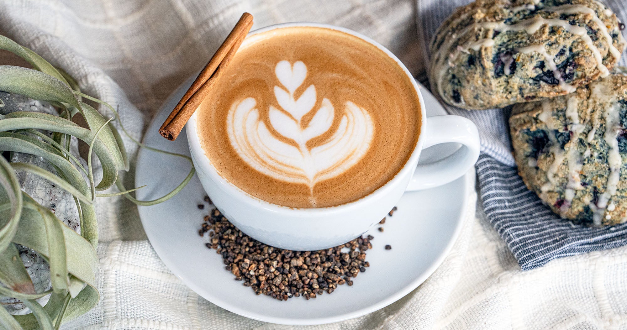 Cinnamon Cardamom Latte in a white cup