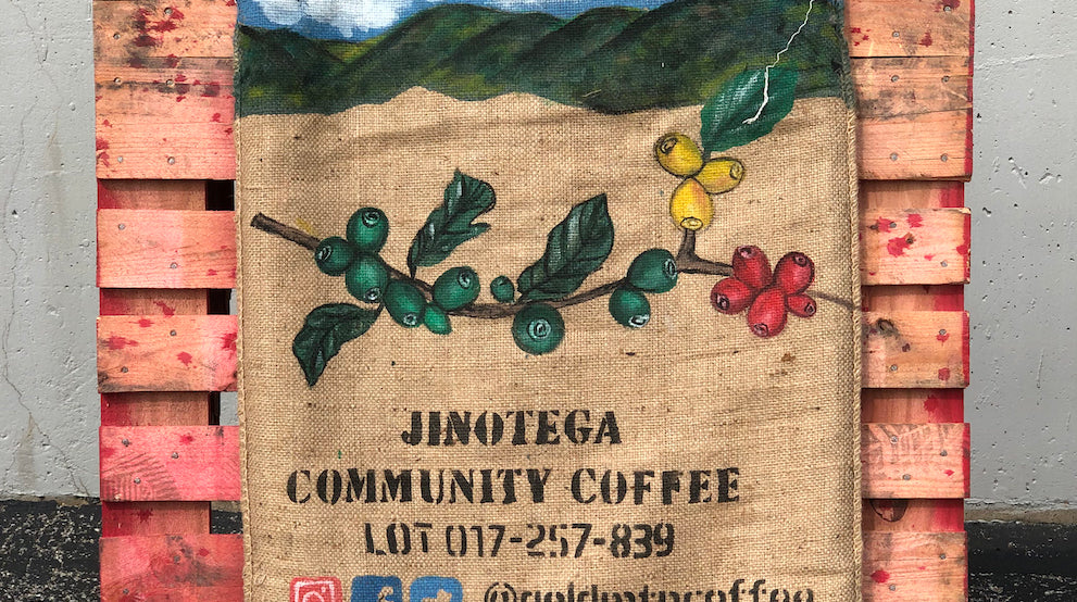Painted Burlap Coffee Bags from Nicaragua