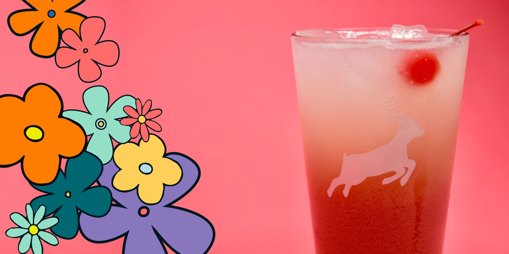 Iced Cherry Blossom Spritz with flowers