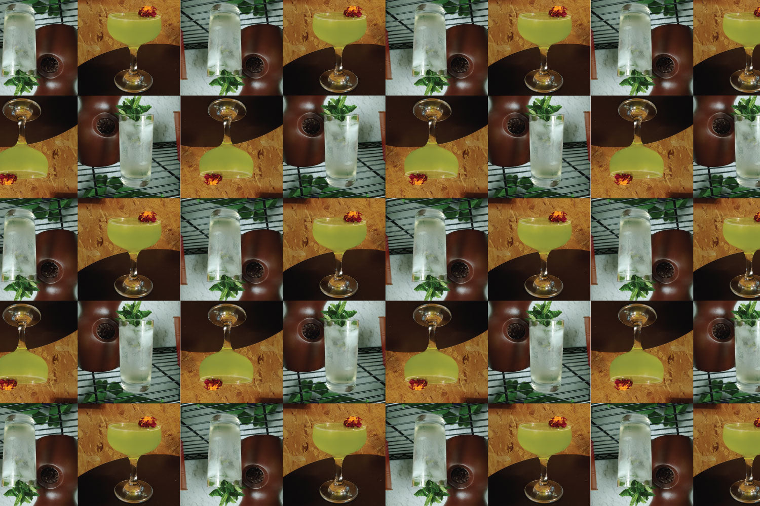 A collage of the drinks made by barista Jalen Kelly