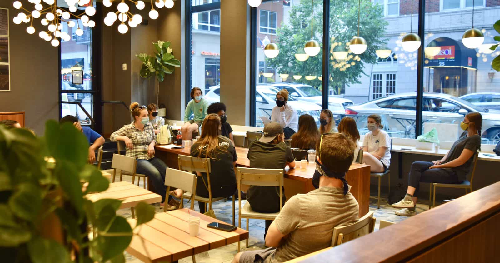 Kaldi's Team Members Sitting in the Euclid Cafe