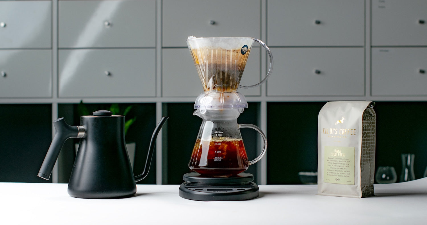 Making iced coffee with the Clever Coffee Dripper