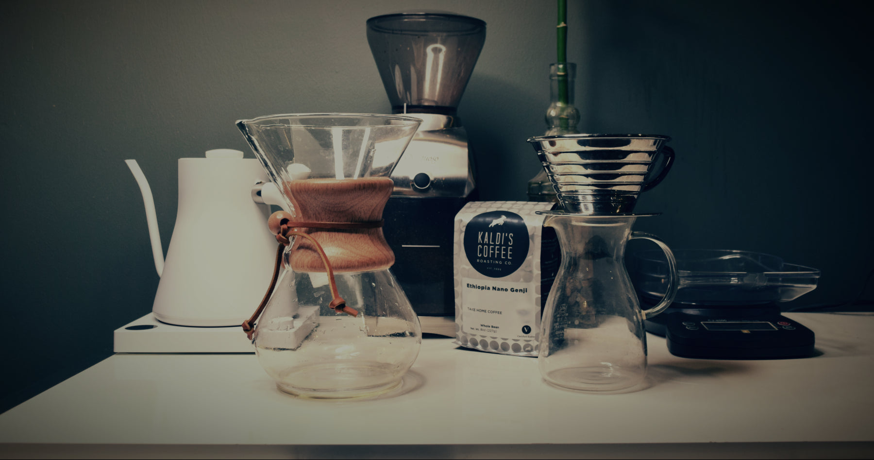 Fresh Brewed Pour Over Coffee in a Mug and Server