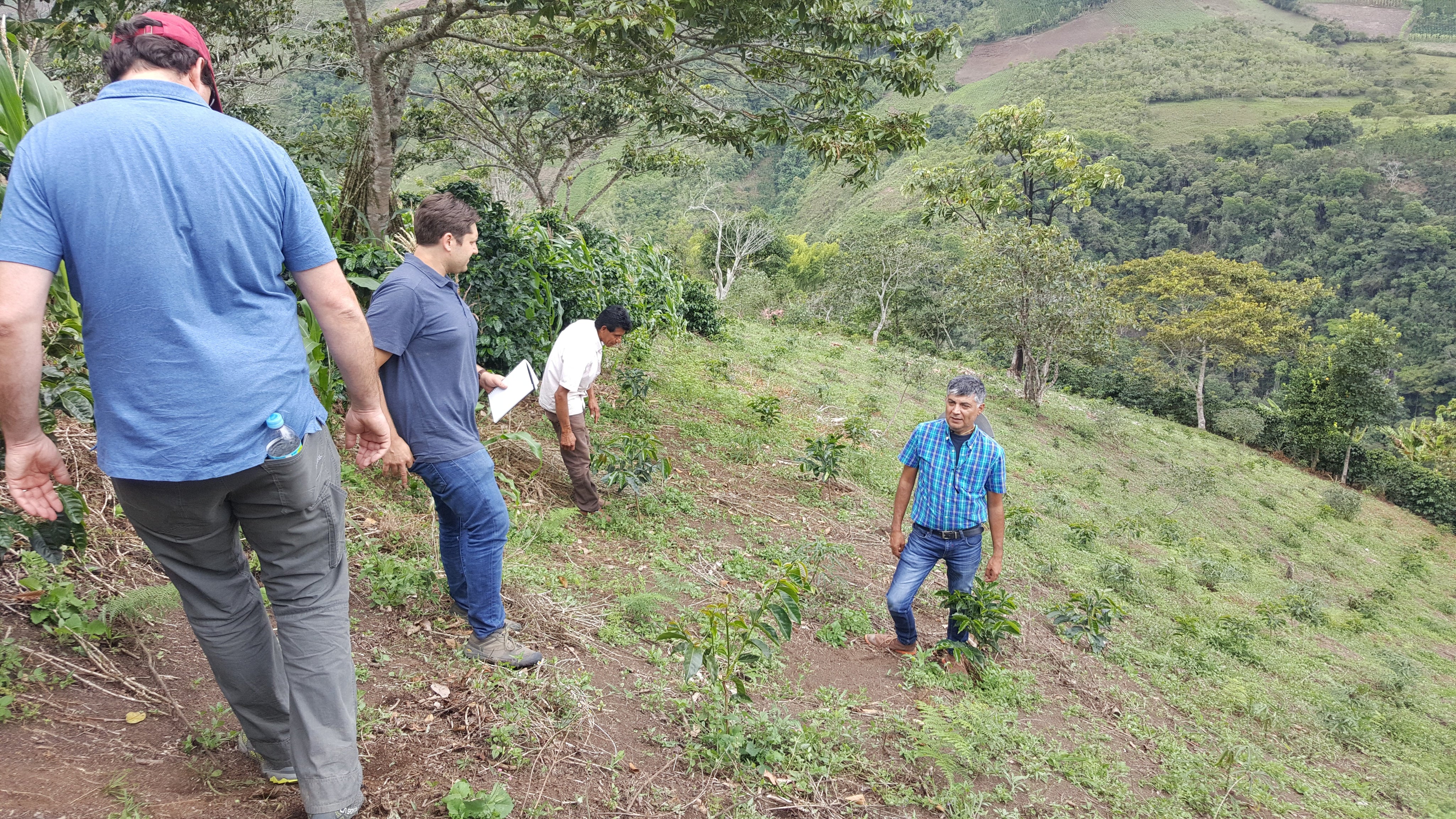 Kaldi's owner Tyler Zimmer visiting the Imbachi farm