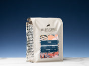 A 2lb bag of 700 blend sits on a marble countertop