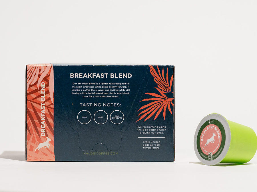 Rear side of the Breakfast Blend Coffee Pods