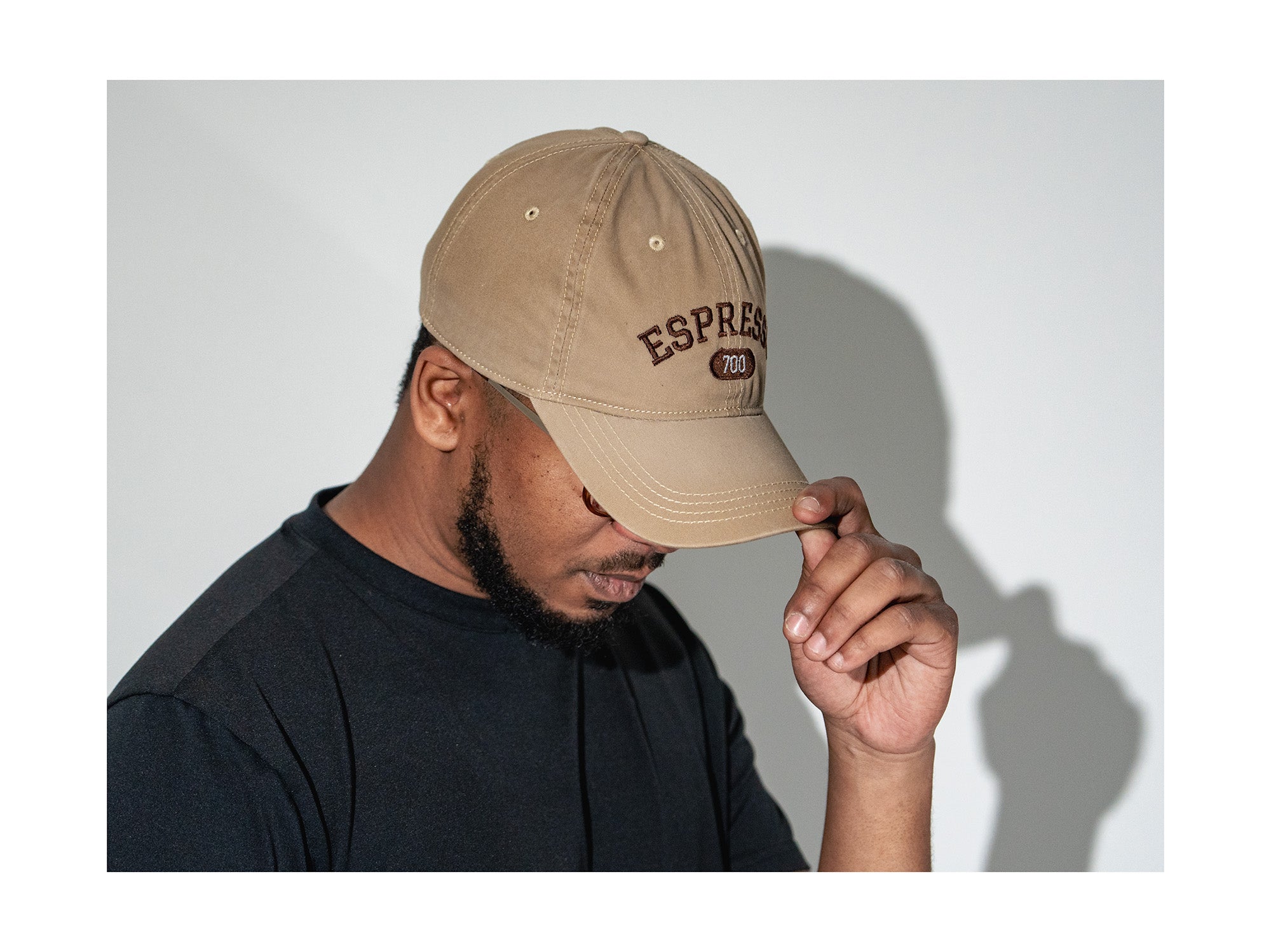 Image of front of embroidered hat at an angle 