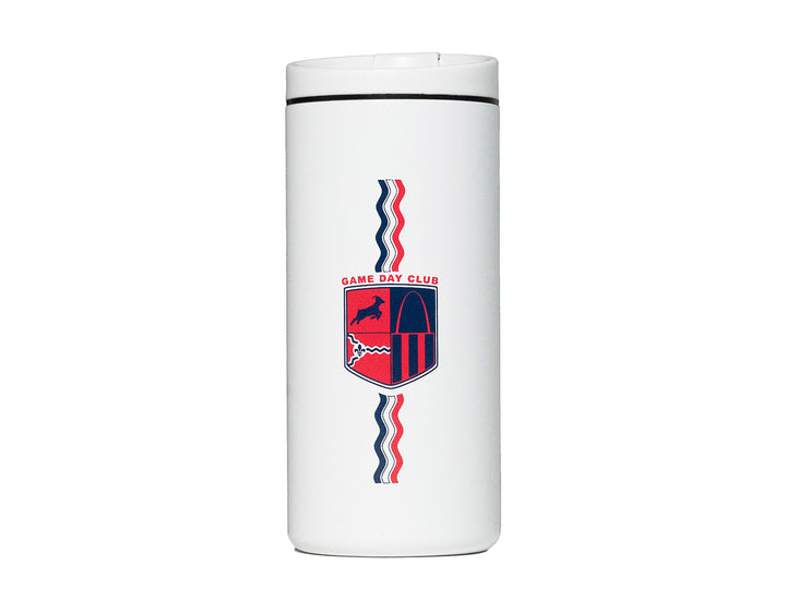 Front of the Game Day Tumbler v3, including the new Game Day Club crest