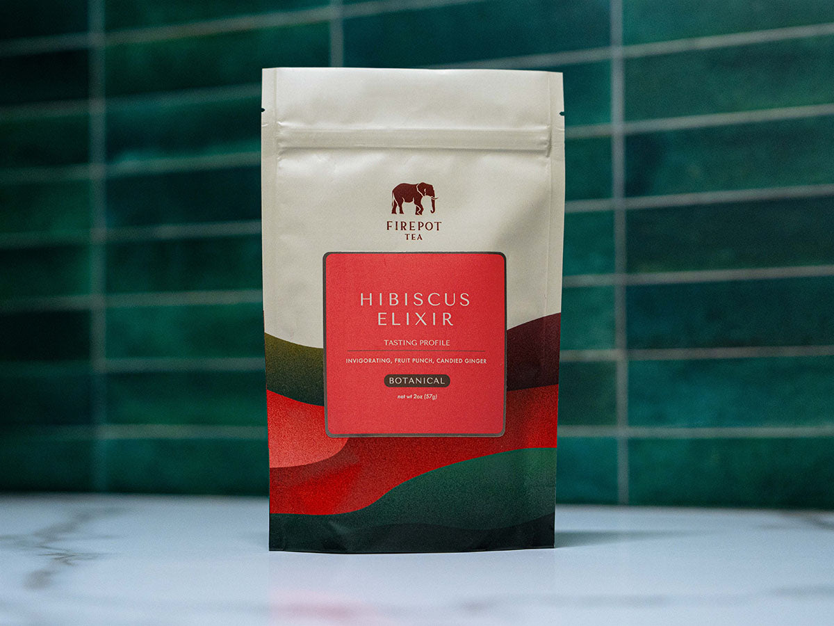 2oz bag of Hibiscus Elixir tea from Firepot Tea