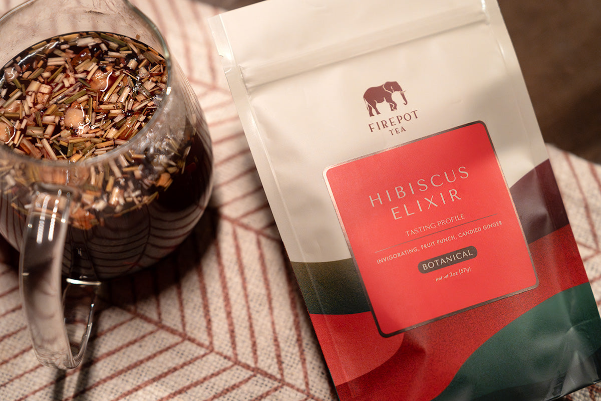 2oz bag of Hibiscus Elixir tea from Firepot Tea