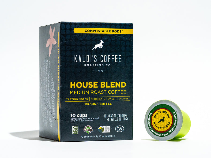 Box of Compostable House Blend Coffee Pods - 10 cups per pack