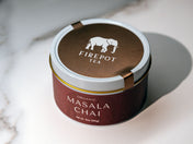 3oz tin of loose leaf masala chai from Firepot Tea