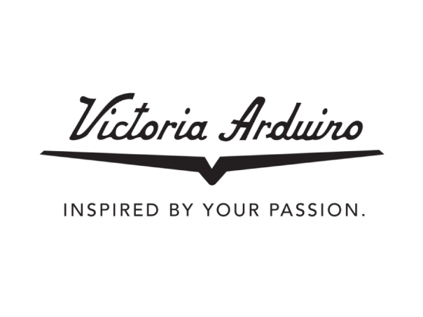 Victoria Arduino logo with tagline &#39;Inspired by your passion&#39; on a white background