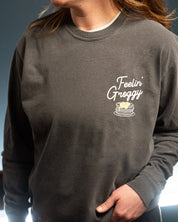 Another view of the front of the Feelin' Groggy long sleeve tee