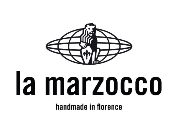 La Marzocco logo with a lion and globe design on a white background