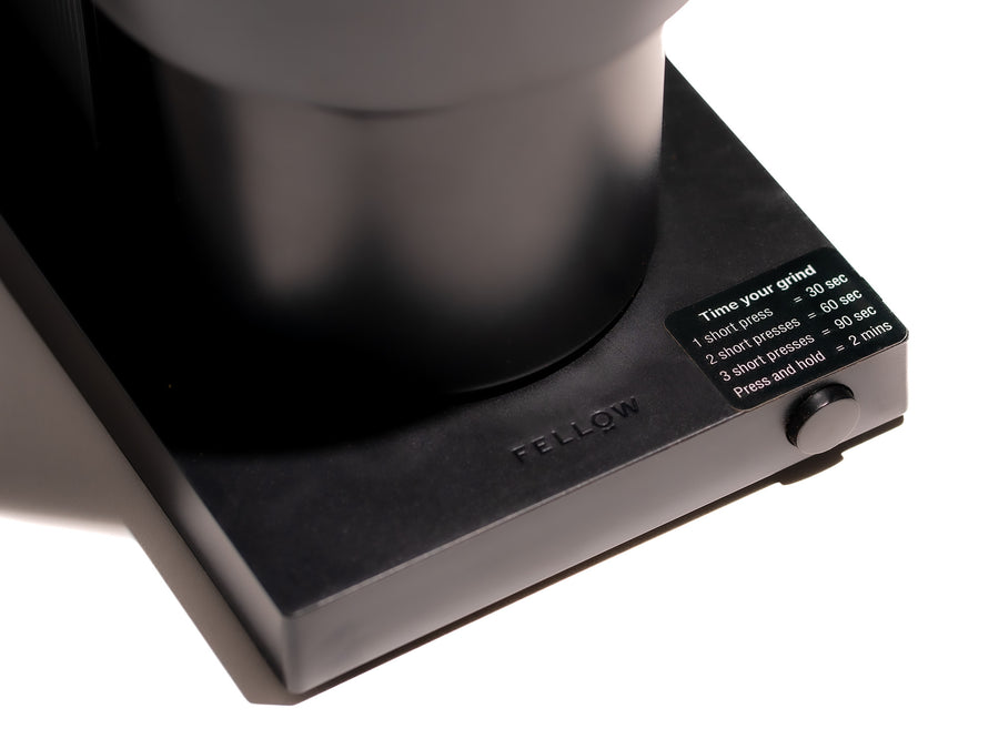 Fellow Opus Coffee Grinder - front button